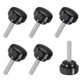 thumbnail image 1 of Juego de 6 perillas de sujeción estriadas, tornillo de cabeza de hombre M6x25mm, acero al carbono para industrial, máquina, 1 of 1