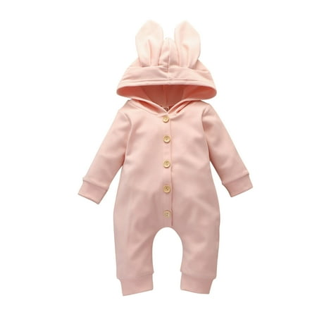 

Quealent Baby Bodysuit Sets Long Sleeve Bodysuit Baby Boy baby-girls Baby Organic Cotton Gauze Overall Jumpsuit Pink 0-3 Months