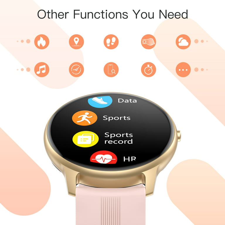 AGPTEK Smart Watch for Women, Smartwatch for Android and iOS Phones IP68  Waterproof Activity Tracker with Full Touch Color Screen Heart Rate Monitor