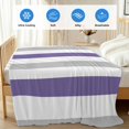 thumbnail image 4 of Purple Grey Striped Cooling Blanket, Lightweight Breathable Summer Throw Blanket with Double Sided Cold Effect, Minimalist Farmhouse Stripe Picnic Beach Blankets Bed Sheet for Hot Sleepers 40"x60", 4 of 8