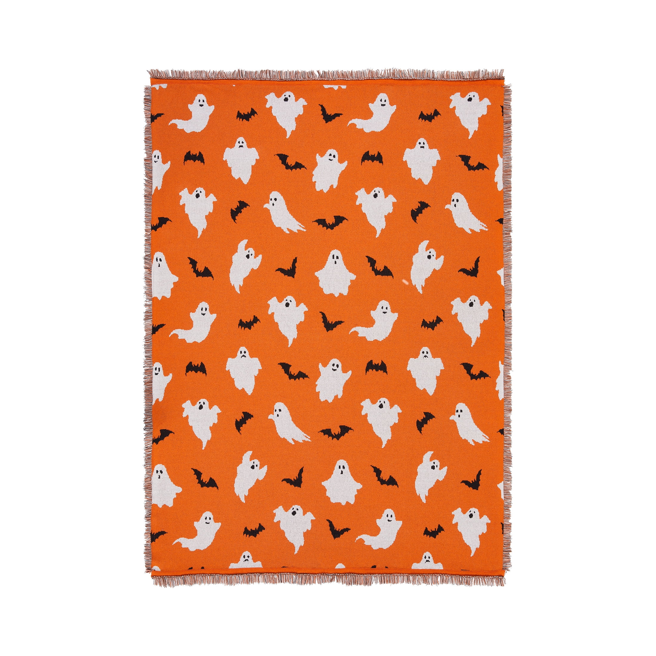 Way to Celebrate Halloween Soft Touch Multicolour Ghosts Jacquard Knitted Tapestry Throw