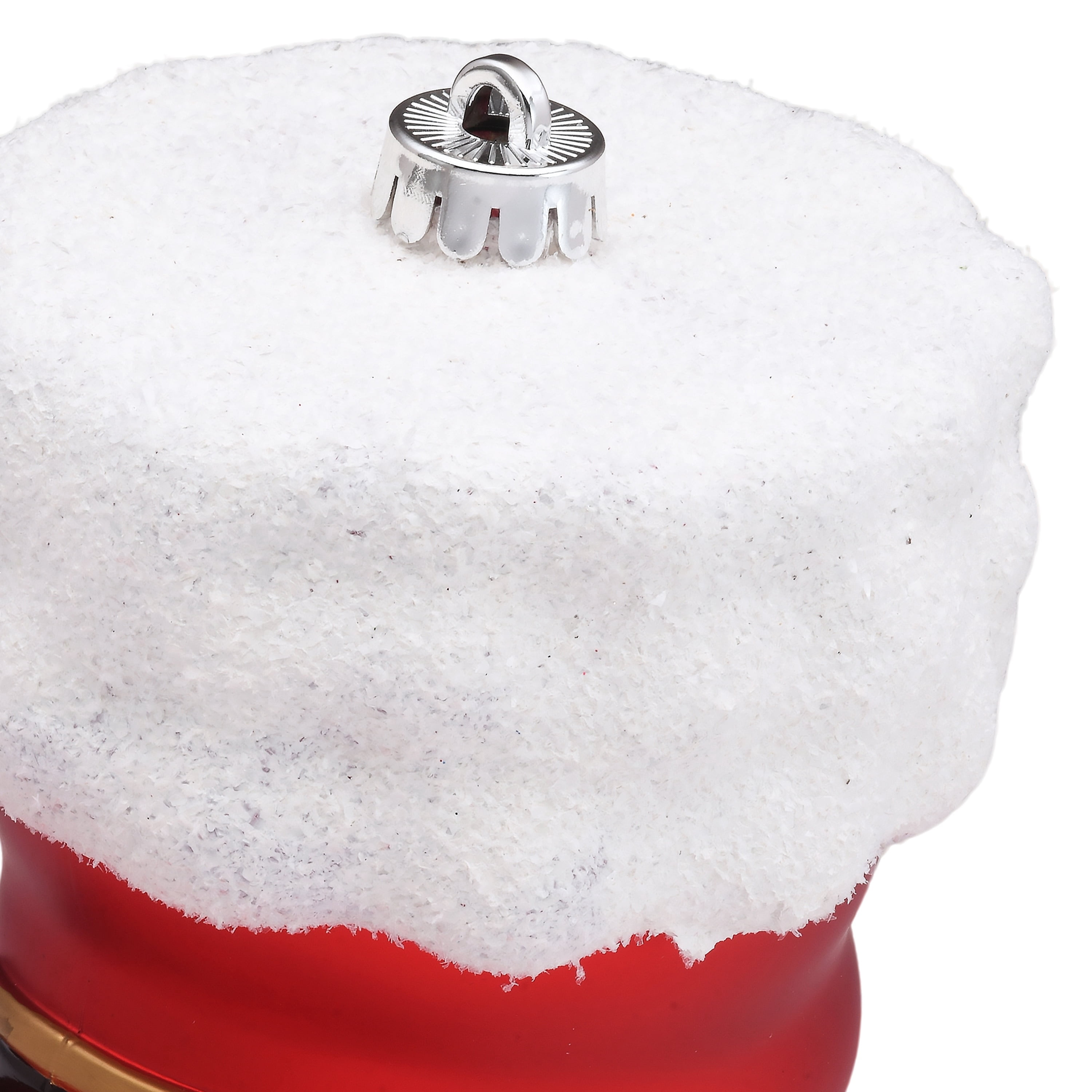 2-Count Red and White Jumbo Santa Boot Shatterproof Christmas Ornaments, 7.3", by Holiday Time