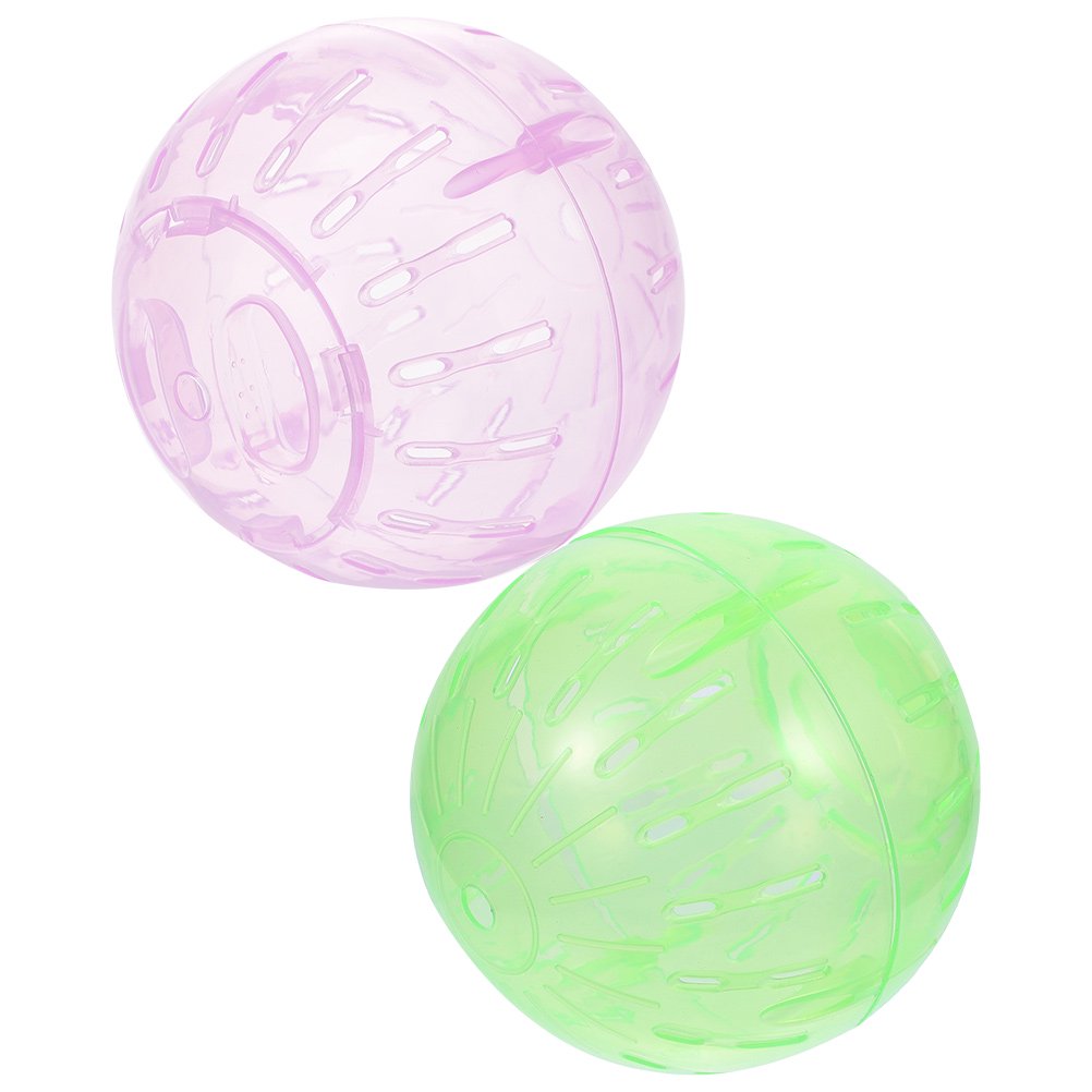 UPKOCH 2Pcs Hamster Running Ball Assorted Color Round Pet Toy 3.9in Home Use Easy to Clean