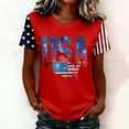 thumbnail image 2 of WEIWEN 250 Anniversary USA Shirt Women Patriotic 4th of July T Shirt American Flag Short Sleeve 250th Birthday America Tees Fashion Tops White, 3XL, 2 of 4