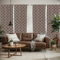 thumbnail image 2 of Ambesonne Evil Eye Window Curtains, Boho Hamsa Motifs Tribal, Each 28" W x 63" L, Slate Blue Orange, 2 of 4