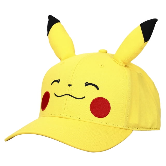 Sombrero Snapback Bioworld Pokémon Pikachu con diseño de cara grande