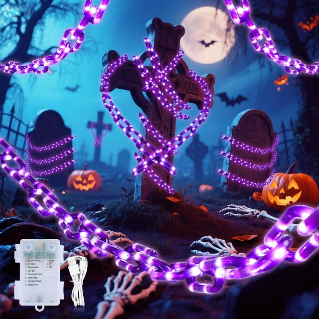 Halloween Lights MYGOTO - Cadenas LED (10,5 pies, 175 pulgadas), color morado