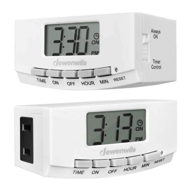 Timer Outlet DEWENWILS 24 horas 125 V 15 A 1000 W para interiores, paquete de 2