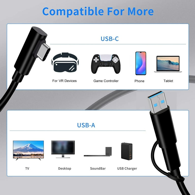 For Oculus Quest 2 Link Cable USB Type C for Oculus Link 5m 16ft Data  Transfer