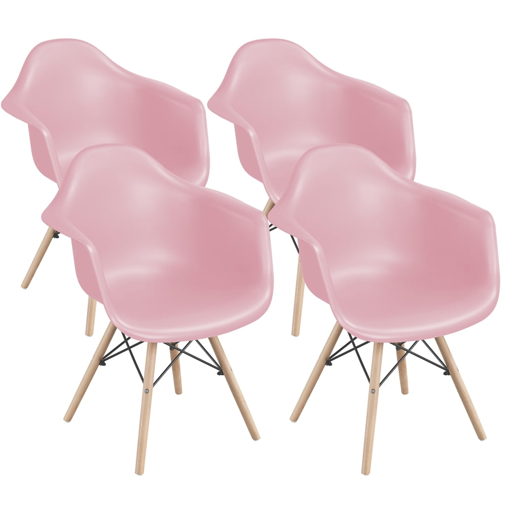 Topeakmart 4PCS Modern Dining Chairs Scandinavian Style Kitchen Chairs with Armrests Backrest