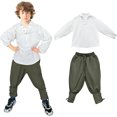thumbnail image 2 of RMGVDSD Boys Fall Clothes 2Pcs Set Boys Pirate Outfit Scottish Tops Long Sleeve Shirt & Ankle Pants Kids Halloween Outfits 6-8 Years, 2 of 9