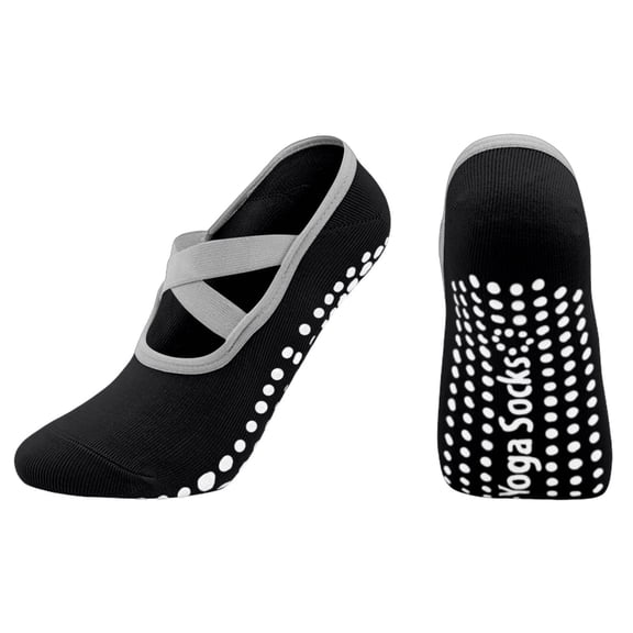 Ahabrexf Pilates Grip Socks for Women, Non-Slip Yoga Socks with Breathable Fabric for Home Training and Dance