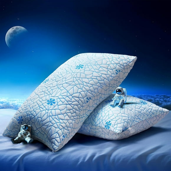 Pillows Queen Size Shded Memory Foam Adjustable Height Side Sleepers Pillow with Washable Cover for Back and Stomach Sleepers (Queen( ))