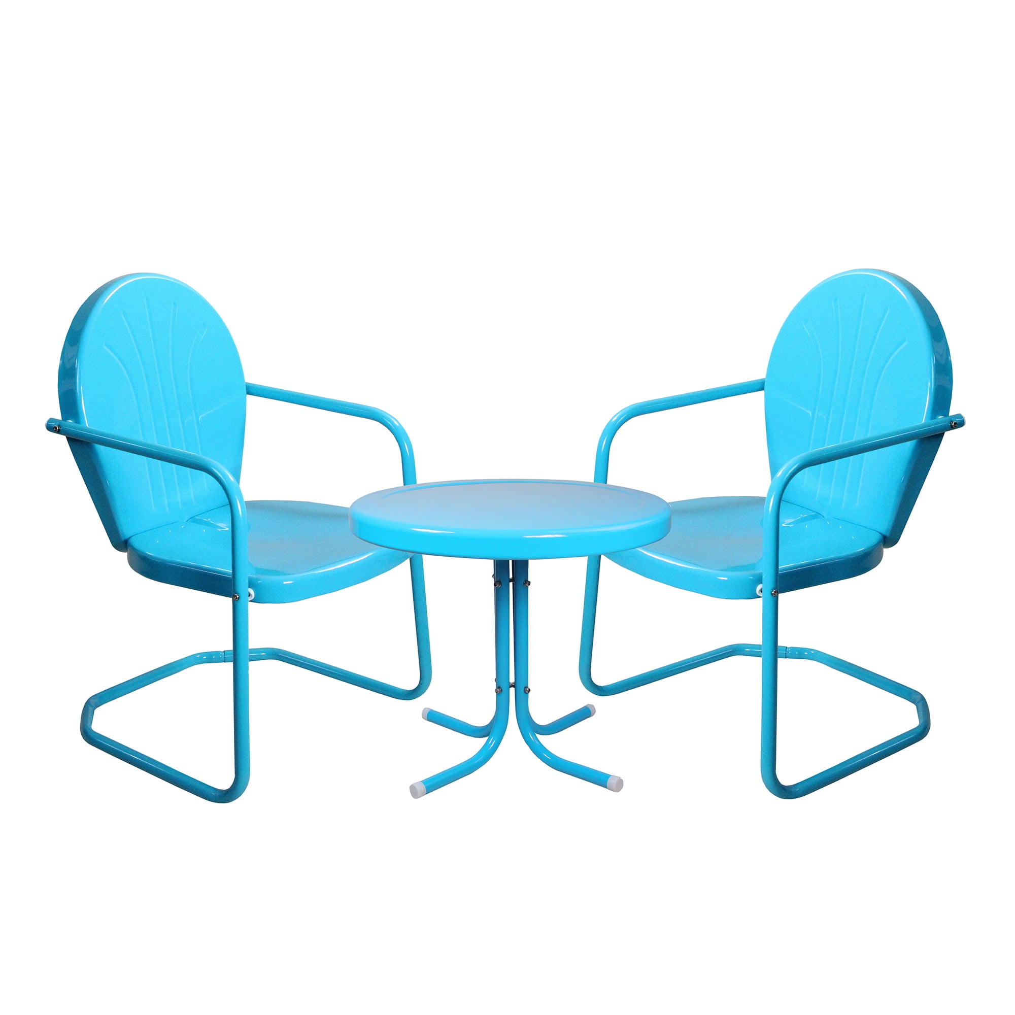 Blue Retro Metal Tulip Chair & Table Set Bouncer 