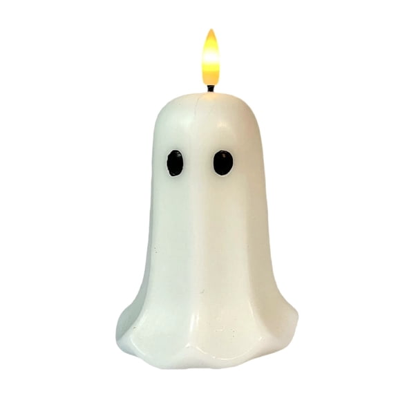 Clearance Under $9.98! 1 Set 6 Floating Ghost LED Candles, Flameless Tealights with Timer, for Halloween Table Decor