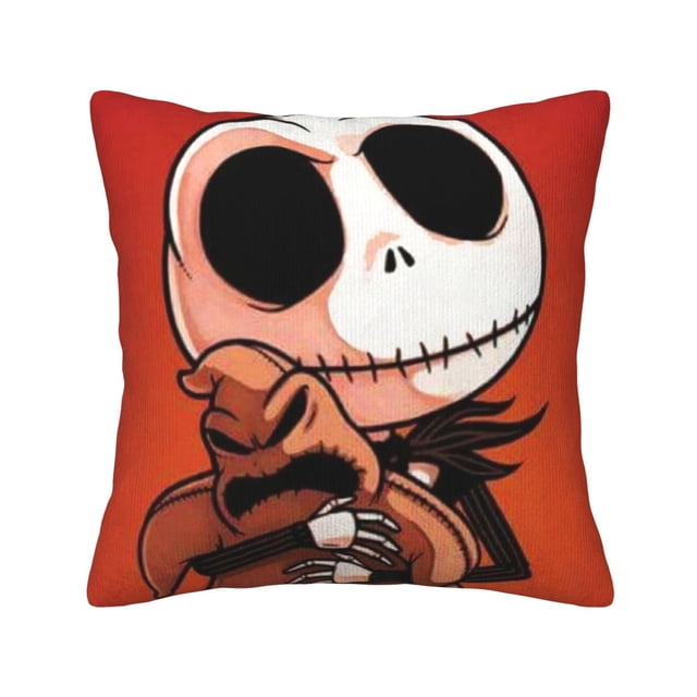 Funda de cojín de pana suave de Pesadilla antes de Navidad, 18 x 18 pulgadas, funda de almohada decorativa para sofá, dormitorio, cama, silla y sala de estar