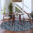 thumbnail image 3 of Dandelion Round Area Rug 8Ft Washable Large Circle Rugs for Living Room Dorm, Navy Blue Flowers Modern Minimalist Spring Non-Slip Carpet Floor Mats Indoor Outdoor Carpet Runner Aesthetic Home Decor, 3 of 8