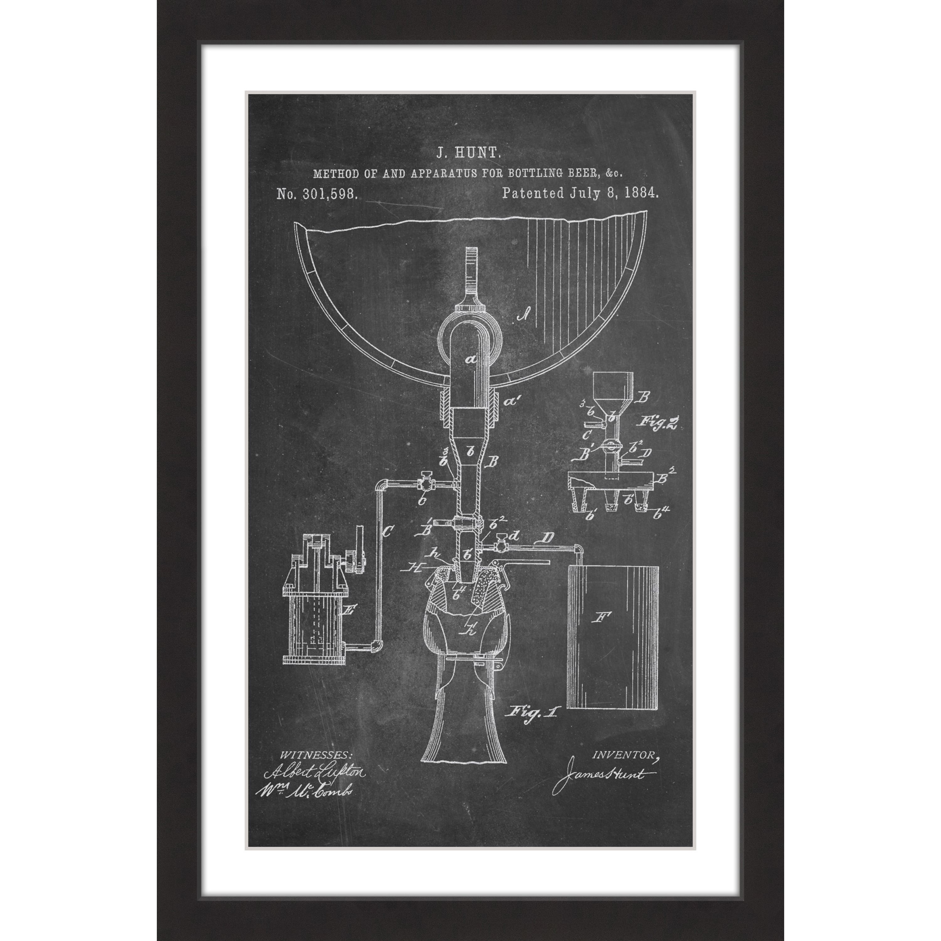 "Bottling Beer 1884 Chalk" Framed Painting Print