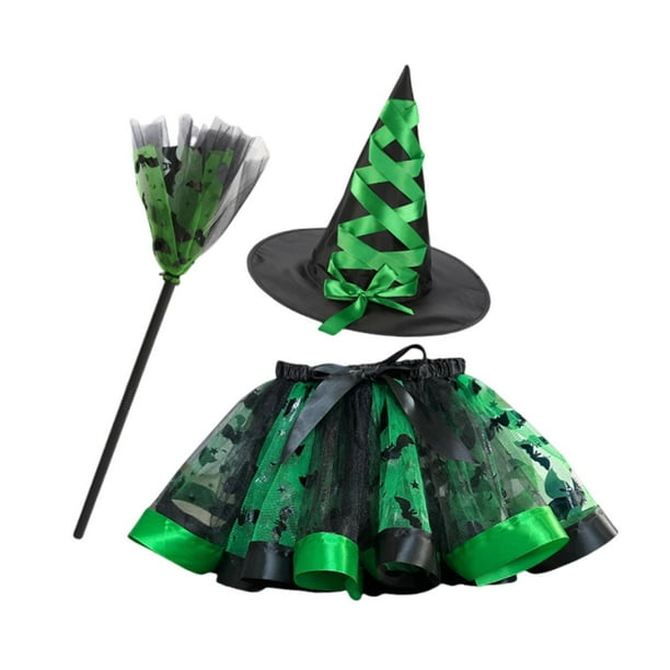 Disfraz Halloween niñas Yinane tutú tul accesorios fotográficos Verde