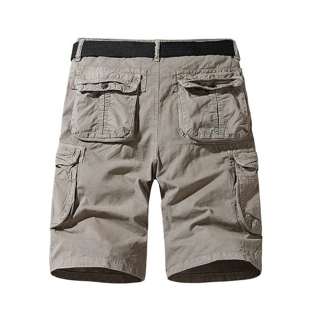 Fashnice Men Shorts Outdoor Travel Short Pants Bottoms With Multi Pockets  Lightweight Breathable Street Cargo Khaki 30 