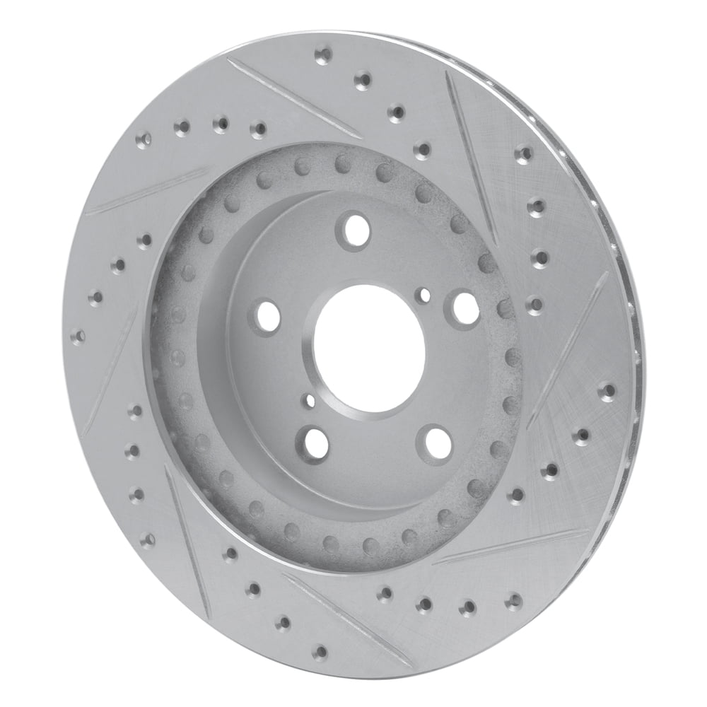 Dynamic Friction Company 631-76122L DFC Brake Rotor - Drilled And Slotted - Silver