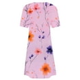 thumbnail image 4 of Levmjia Womens Summer Dress Casual Floral Short Sleeve Round Neck Loose Fit Comfortable Cotton Maxi Dress for Vacation Beach Party Plus Size Available, 4 of 5