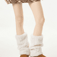 thumbnail image 2 of Women's Faux Fur Leg Warmers, Y2K Aesthetic Thickened Winter Leg Sleeves, Fluffy Knit Leg Accessories for Outfit Layering and Cold Weather - White, 2 of 7
