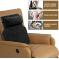 thumbnail image 4 of Sherpa Fleece Lumbar Support Pillow with Headrest for Recliner,Memory Foam Chair Cushion for Back Pain,Big High Back Support for Recliner with Chair Headrest for Elderly (Black), 4 of 16
