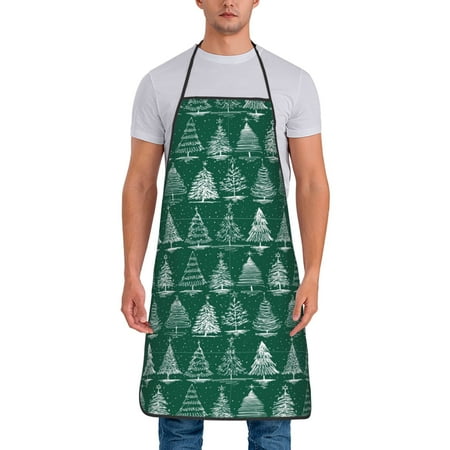 

Tideii Christmas Trees for Tie-up Apron Unisex Waterproof and Stain-Resistant Bib Apron for Kitchen Garden Painting