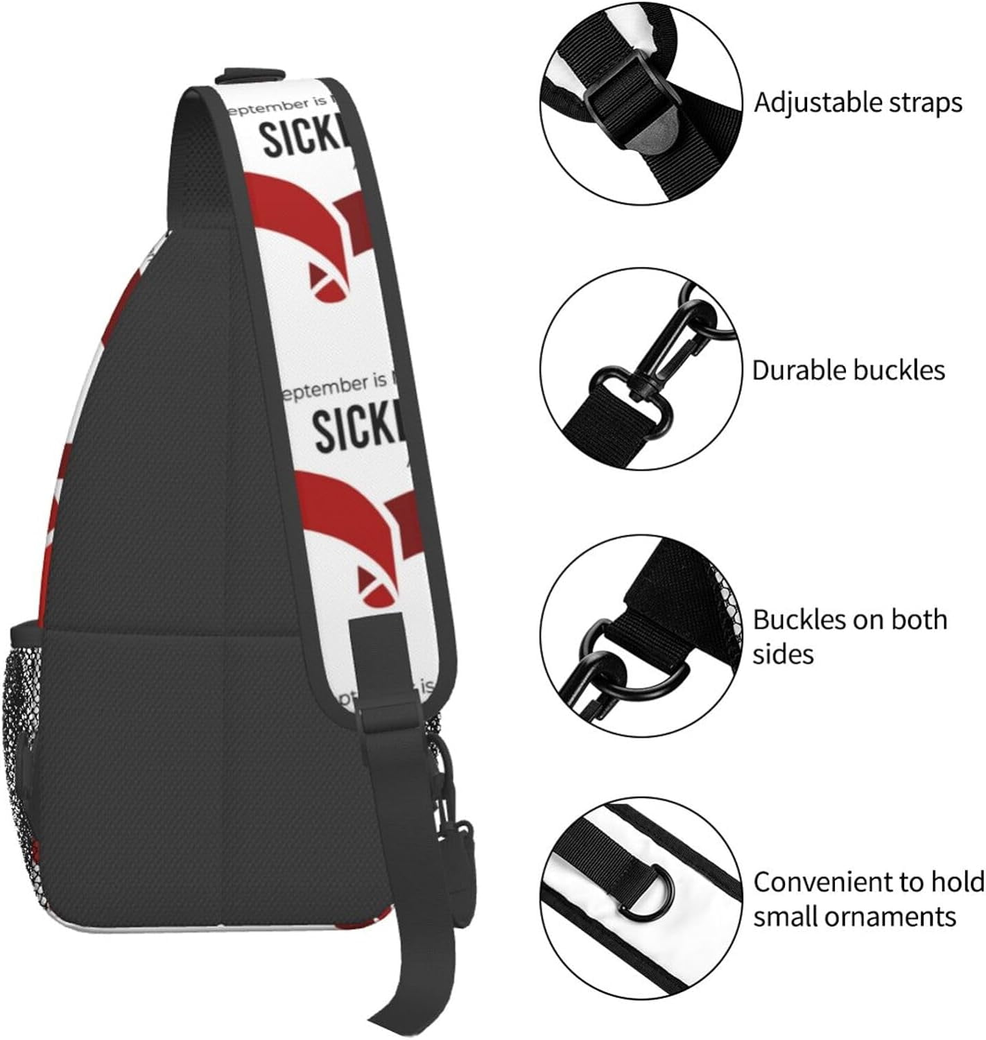 Sickle Cell Awareness Month Sling Bag Crossbody Hiking Travel Chest Bags Backpack Shoulder Daypack for Women Men
