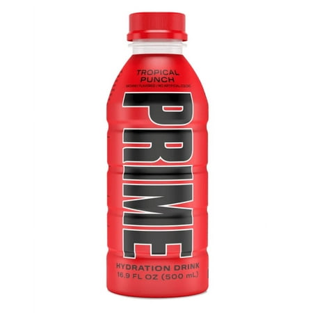 Prime Hydration Drink Tropical Punch, 16.9 fl oz, Single Plastic Bottle