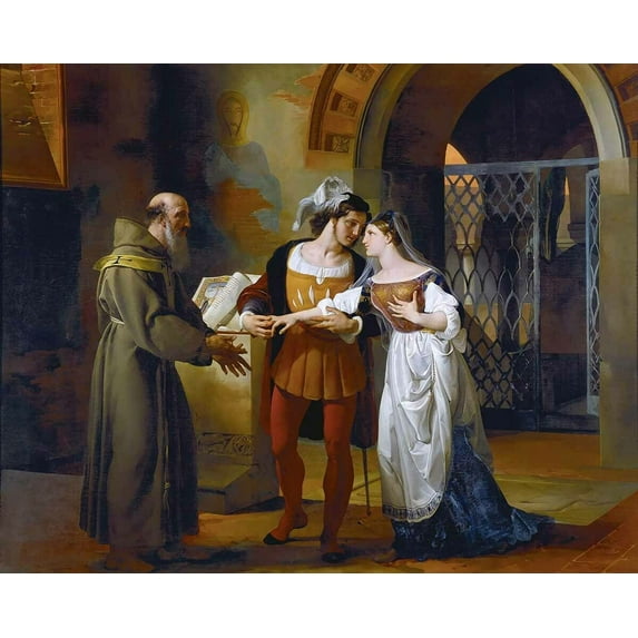 Francesco Hayez Gli sponsali di Giulietta e Romeo - CANVAS OR PRINT WALL ART