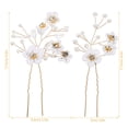 thumbnail image 2 of HOOWIFFY 2Pcs Rhinestone Hair Pins Wedding Hair Accessories Golden Zinc Alloy for Bride Hairstyle, 2 of 7