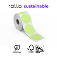 thumbnail image 2 of Rollo Circle Thermal Labels 2"x2" - Roll of 1,000 Round Direct Thermal Sticker Labels (Green), 2 of 5