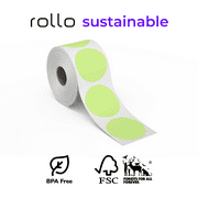 Rollo Circle Thermal Labels 2x2 - Roll of 1,000 Round Direct Thermal Sticker Labels (Green)