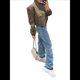 thumbnail image 3 of Chaqueta con Botones y Hombros Caídos para Mujer, Abrigo Corto y Prendas de Abrigo Verde L, 3 of 8