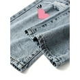 thumbnail image 4 of OYYN Girls' Printed Wide Leg Jeans Casual 7-14Y Y2K Style Distressed Denim Trousers Streetwear, 4 of 6