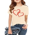 thumbnail image 2 of Girls Short Sleeve T Shirts Kids Summer Tops Crewneck Tees 2‐13 Years Cute 𝐘2k Heart Print Shirt Boys Casual Summer Clothes, 2 of 5