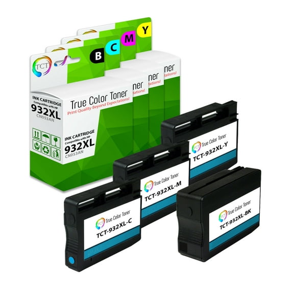 TCT 932XL 933XL Ink Cartridge 4 Pack - Premium Compatible Replacement for HP 932XL 933XL