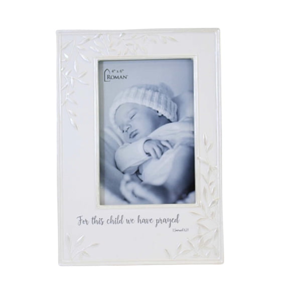 Roman 14165 For This Child Frame, 9-inch Height, Resin and Stone Mix, Holds 4 x 6-inch Photo