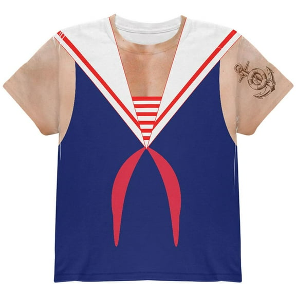 Halloween Sailor Man Costume All Over Youth T Shirt Multi YLG