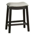 thumbnail image 2 of Maklaine 24" Contemporary Faux Leather Counter Stool in Gray (Set of 2), 2 of 6