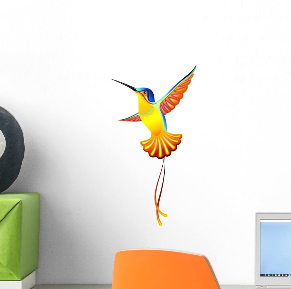 Colibrihummingbirdvector Wall Decal by Wallmonkeys Peel and Stick