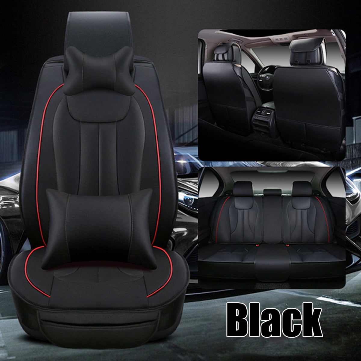 Auto Car 5 Seats Seat Cover Deluxe Pu Leather Cushion Pad Front Auto Car 5 Seats Seat Cover Deluxe Pu Leather Cushion Pad Front Rear W Pillows Com