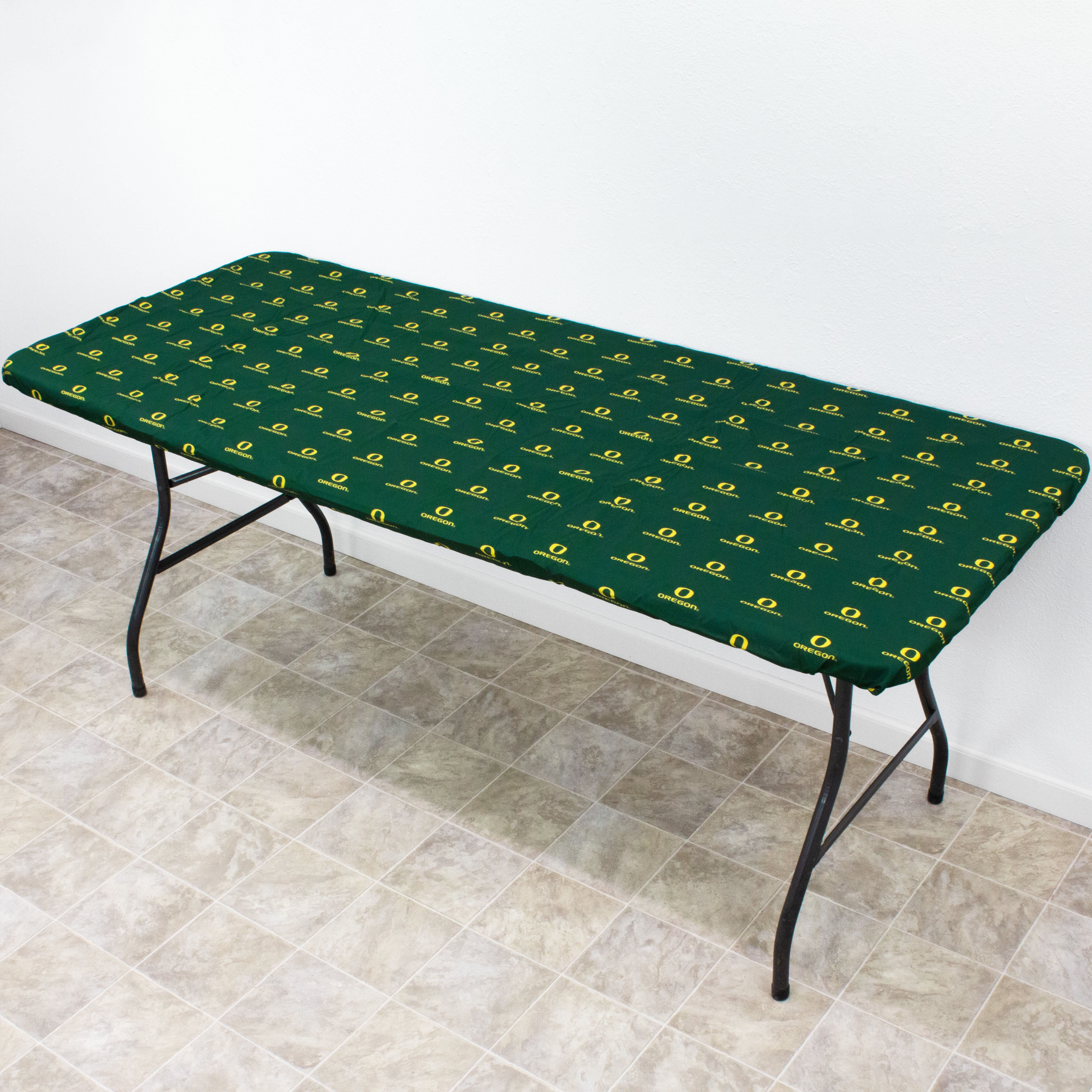 College Covers Oregon Ducks Tailgate Fitted Tablecloth, 72" x 30", 6 ft Table Cover