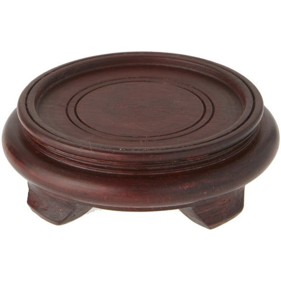 Bard's Dark Wood Decorative Base, 1.625" H x 4.25" W x 4.25" D (3" Display Diameter), Pack of 5