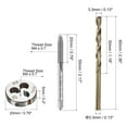 thumbnail image 2 of Uxcell M4 x 0.7 Left Hand Thread Milling Tap and Round Die and 3.3mm Drill Bit Set, 2 of 7