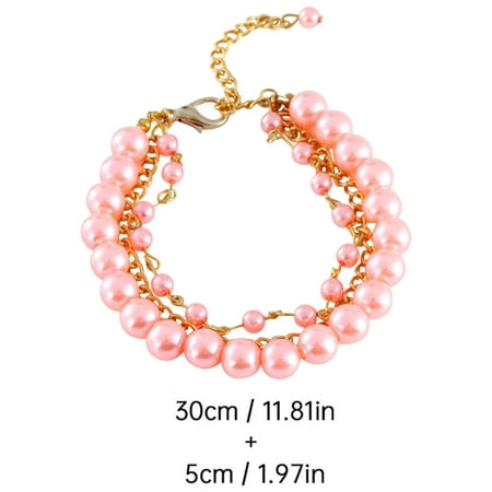 Latrodar Pearl Dog Necklace Collar Jewelry For Puppy Shiny Rhinestone Collar Bling Dog Collar Necklace Pet Jewelry Collar Clearance Sales