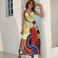 thumbnail image 5 of Rhythm Sonia Delaunay Ruffle Dress Fashion Boho Beach Long Dresses Female Party Printed Maxi Dress, 5 of 9