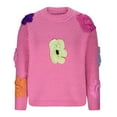 thumbnail image 5 of Lovskoo Sweaters for Women Trendy and Personalized Three-Dimensional Flower Pullover Long Sleeved Knitted Sweater Pink, 5 of 5